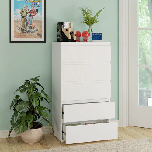 Chest drawers white tall - drawers,