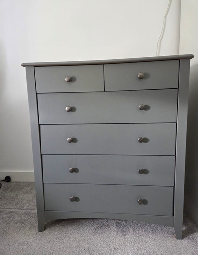 Grey painted chest drawers - chest,