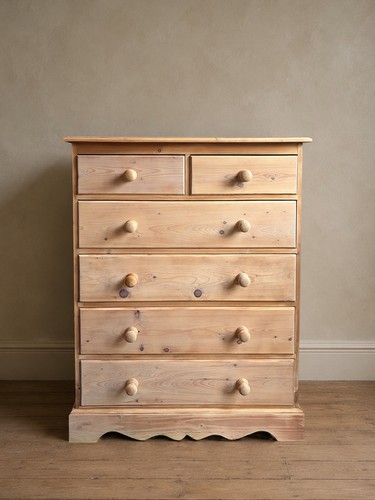 Solid pine chest drawers - pine,