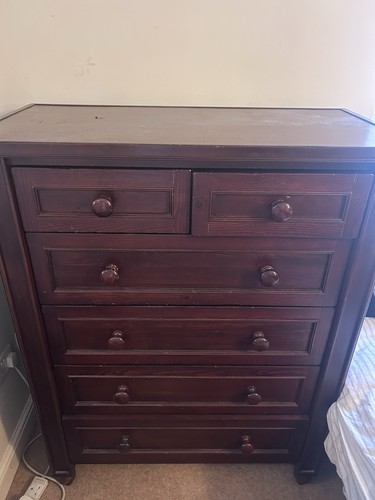 Dark wood brown drawer chest - dark,