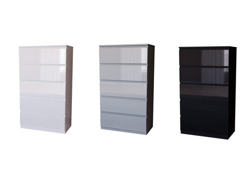 Modern gloss drawer chest of - modern, 5