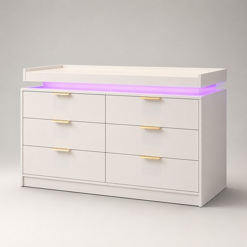 Modern white drawer chest - chest, of