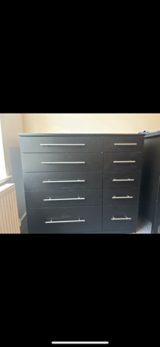 Black drawer chest of - black,