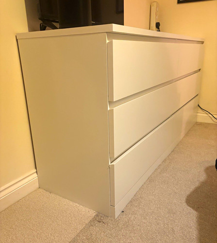 White drawer chest of - white, 6-drawer