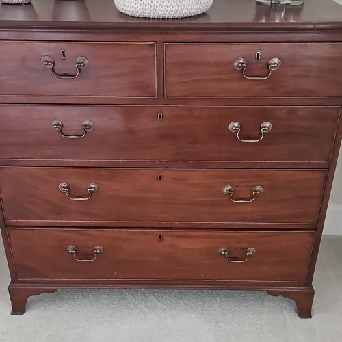 Brown wood chest - drawers, 5