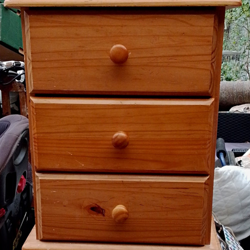 Wooden brown drawer - chest, of
