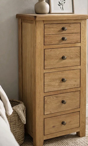 Oak wood drawer tall chest - wood, 5