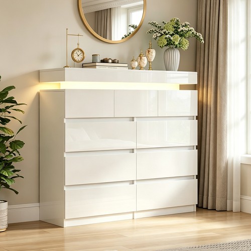 Drawer white gloss chest of - 9,